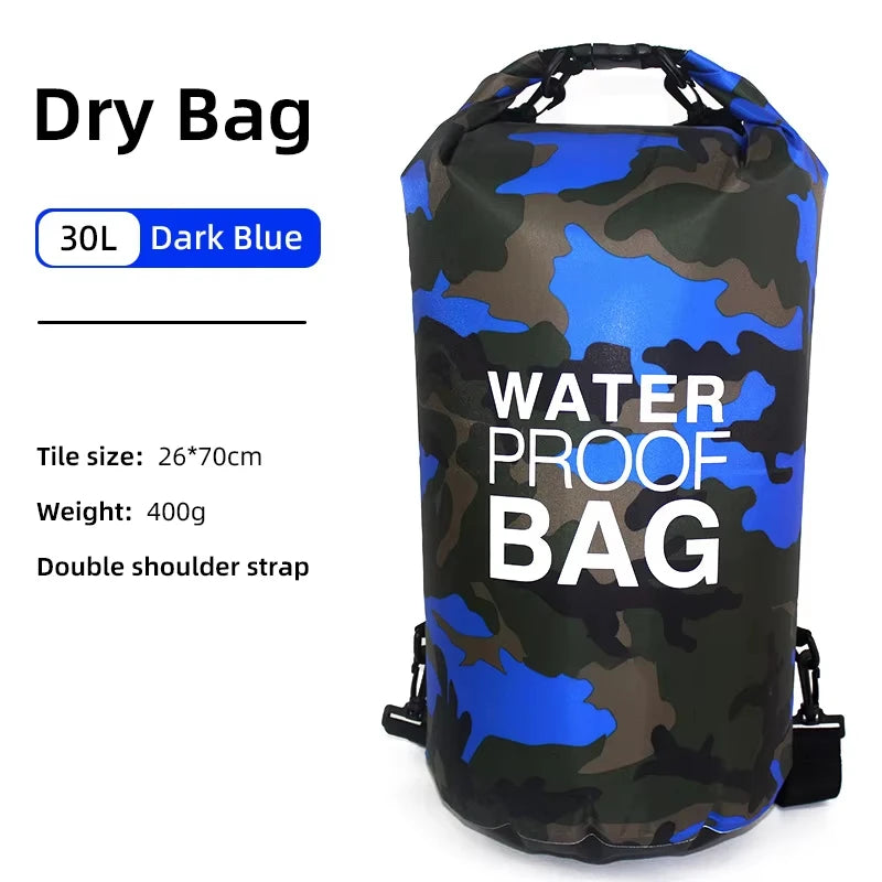 30L 15L Waterproof Dry Bags Dry Wet Separation Pocket Backpack Beach Bag for Kayaking Boating Swimming Outdoor Sports Bag