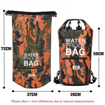 30L 15L Waterproof Dry Bags Dry Wet Separation Pocket Backpack Beach Bag for Kayaking Boating Swimming Outdoor Sports Bag